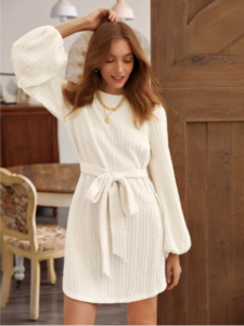 SHEIN - Cream Knit Dress