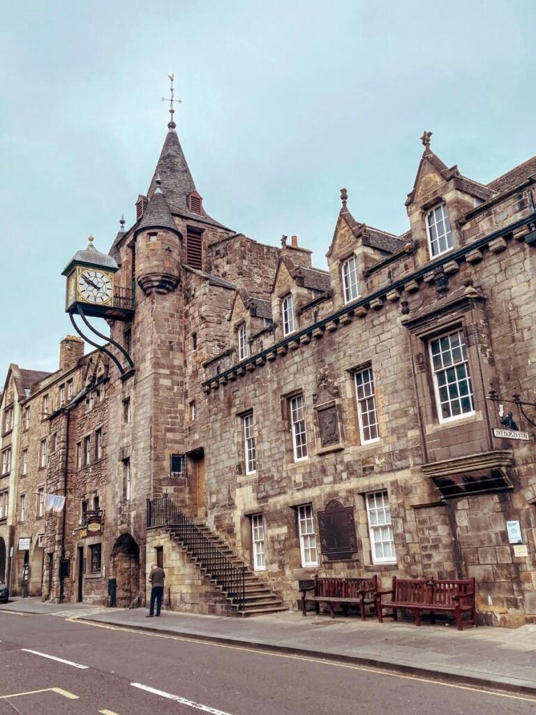 Walking down The Royal Mile, a fun and free thing to do in Edinburgh.