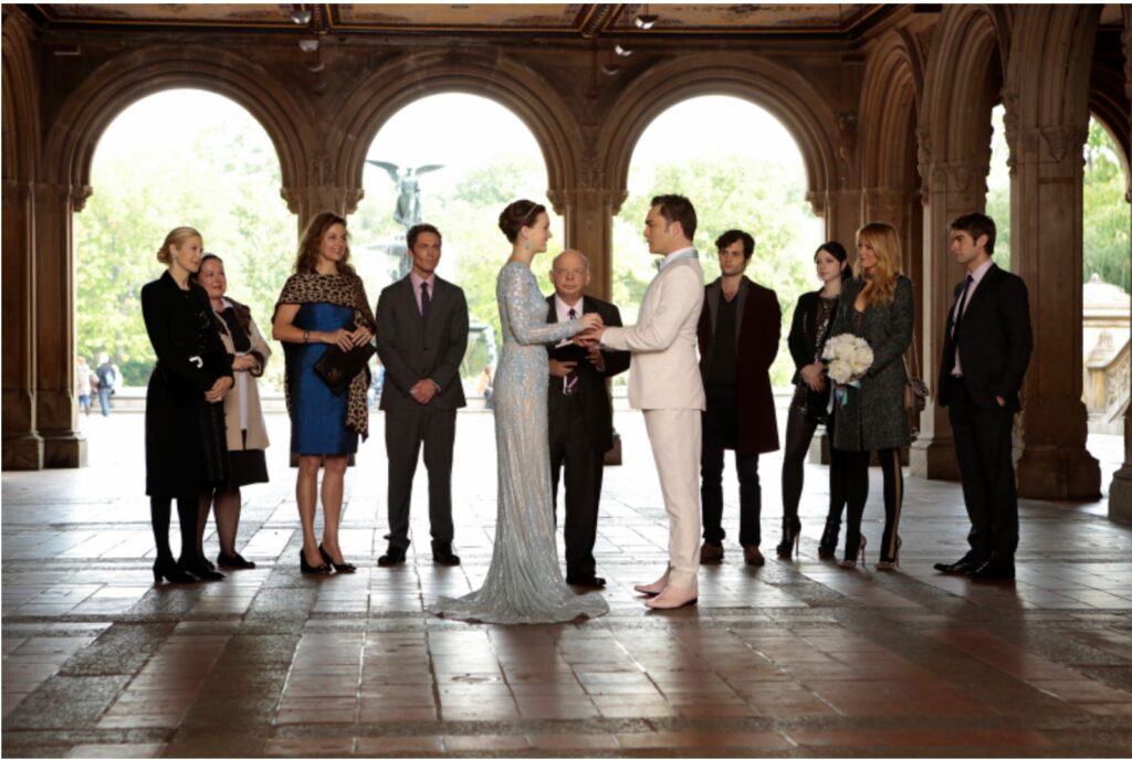 Blair and Chuck wedding scene at Bethesda Terrace in Central Park from Gossip Girl
