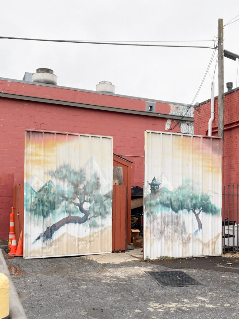 Japanese Scene Mural in Deep Ellum Dallas
