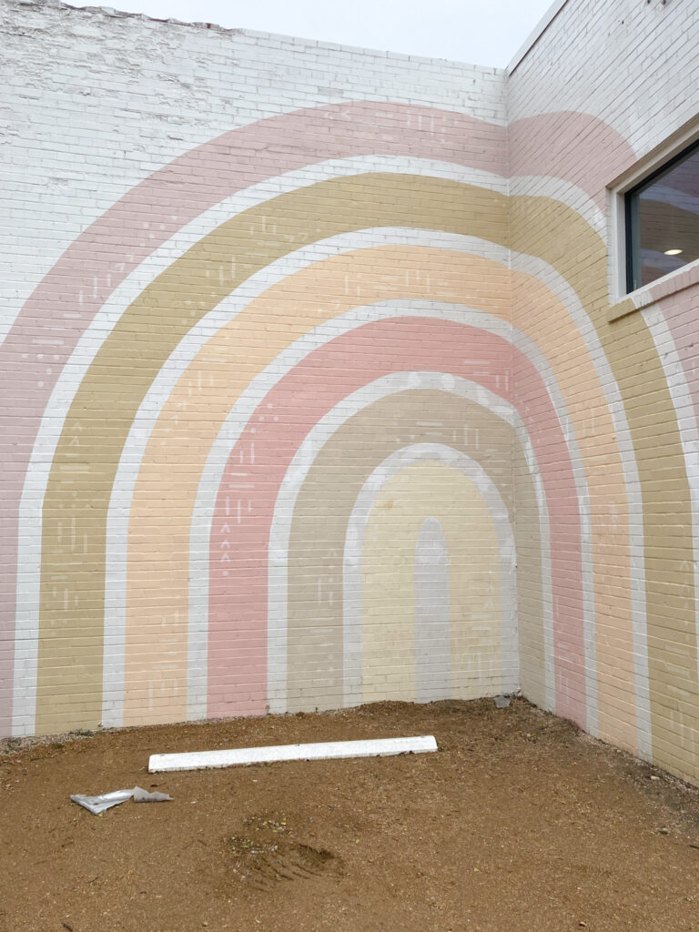 Pink Pretty rainbow mural in Deep Ellum. My favourite Mural in Dallas.