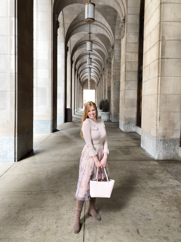 Strolling through the beautiful arched walkway on Filbert Street, Philly