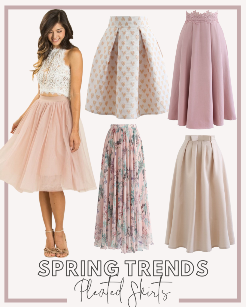 spring trends - pleated skirts