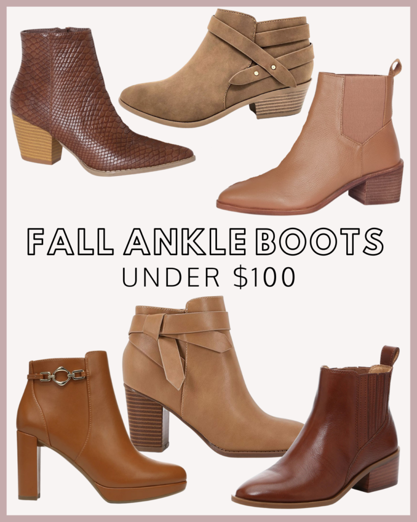 Brown autumn or fall Ankle boots