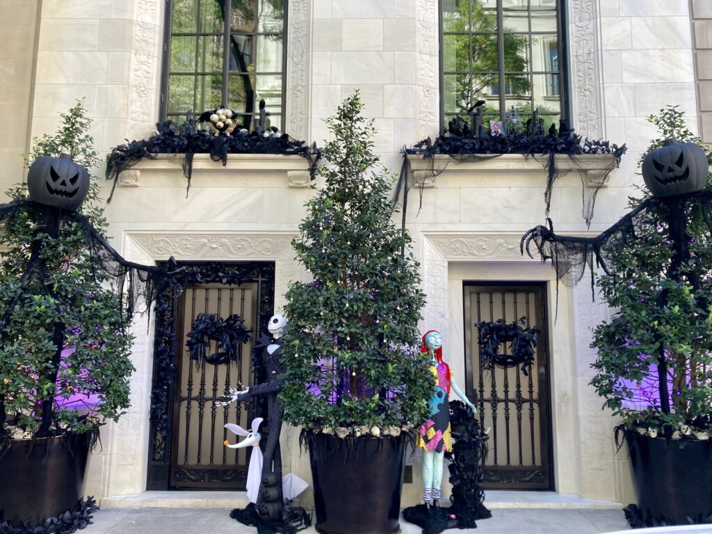 Halloween decorations on East 64th Street Upper East Side