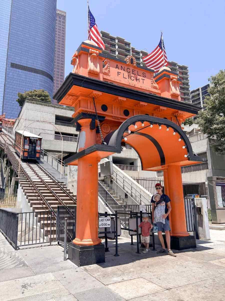 Lower entrance to Angels flight railway in LA