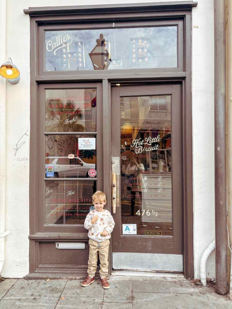 the exterior of Callie's hot little biscuit. A must visit on your family trip to Charleston.