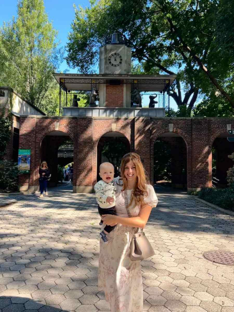 Watching the Delacorte Clock, my favourite ting to do in Central Park with a toddler