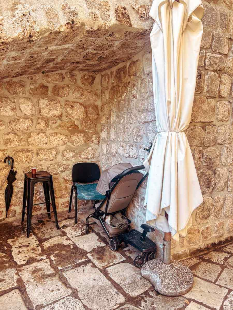 Our Joolz Aer+ Stroller left at the entrance to the walls.