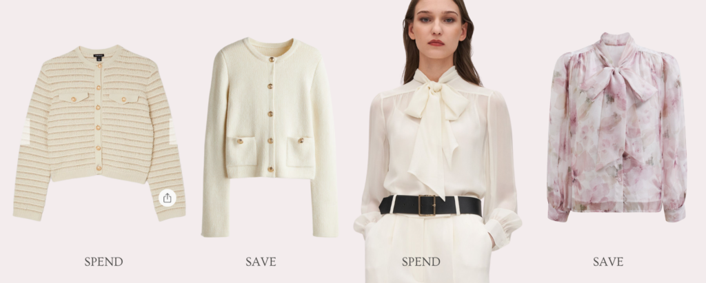 spring capsule wardrobe tailored cardigan and blouse