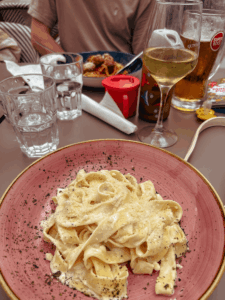 Family dinner of Pasta in Faro