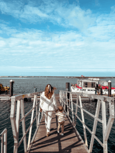 Taking the ferry to Faro Beach with kids