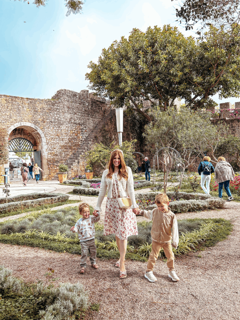 Enjoying the Castle Gardens, a free thing to o in the Algarve with kids