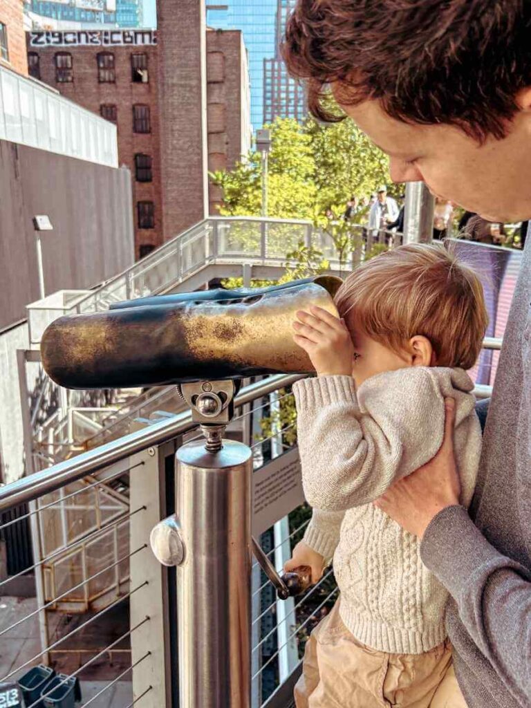 Viewing public art installations on the High Line, part of our kid-friendly NYC itinerary