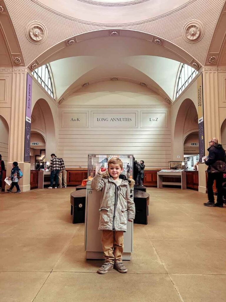 Interior view of the Bank of England Museum with child-friendly exhibits