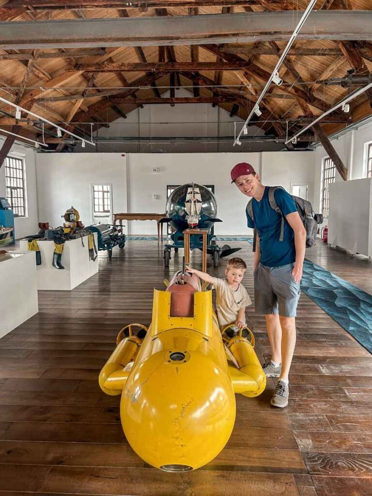 Exploring naval displays at The Nval Heritage Museum Tivat with kids