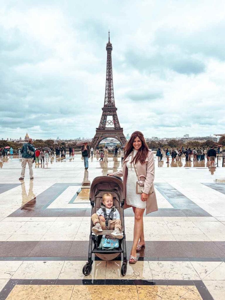 One of the best views of the Eiffel Tower from Place du Trocadéro, a top location for visiting Paris with toddlers