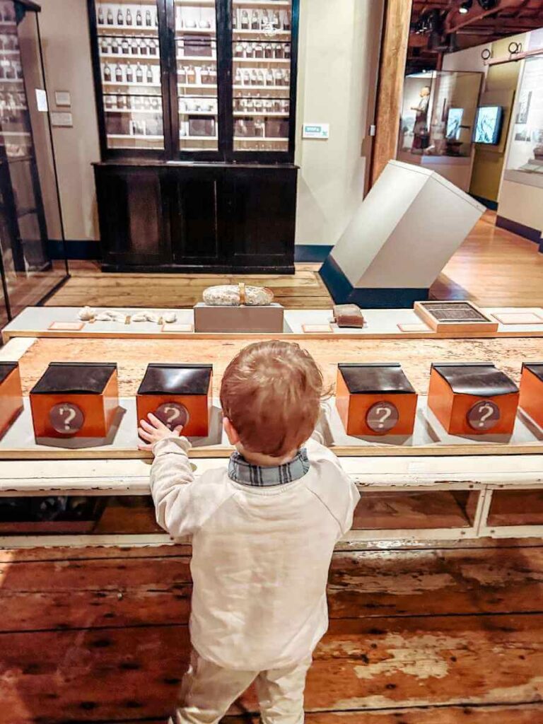Sensory smell activity at the Museum of London Docklands with kids