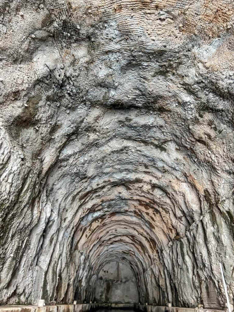 Inside views of a historic Yugoslav-era submarine tunnel near Kotor