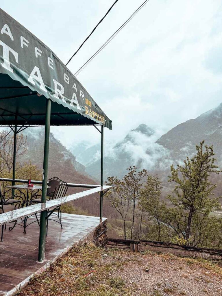 Café near Đurđevića Tara Bridge, a family-friendly stop in Tara Canyon Montenegro
