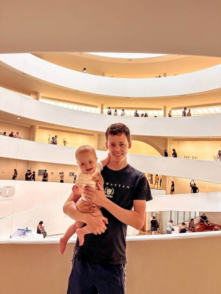 Interior view of the Guggenheim Museum with its iconic spiral ramp