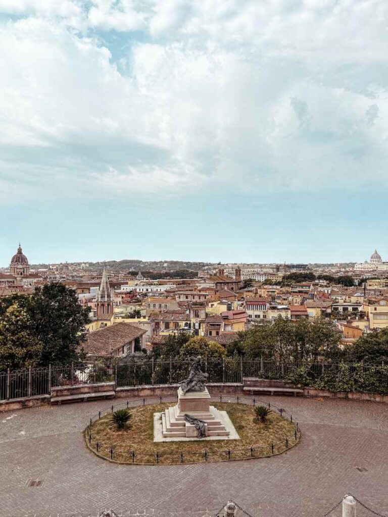Panoramic views over Rome form Villa Borghese Park