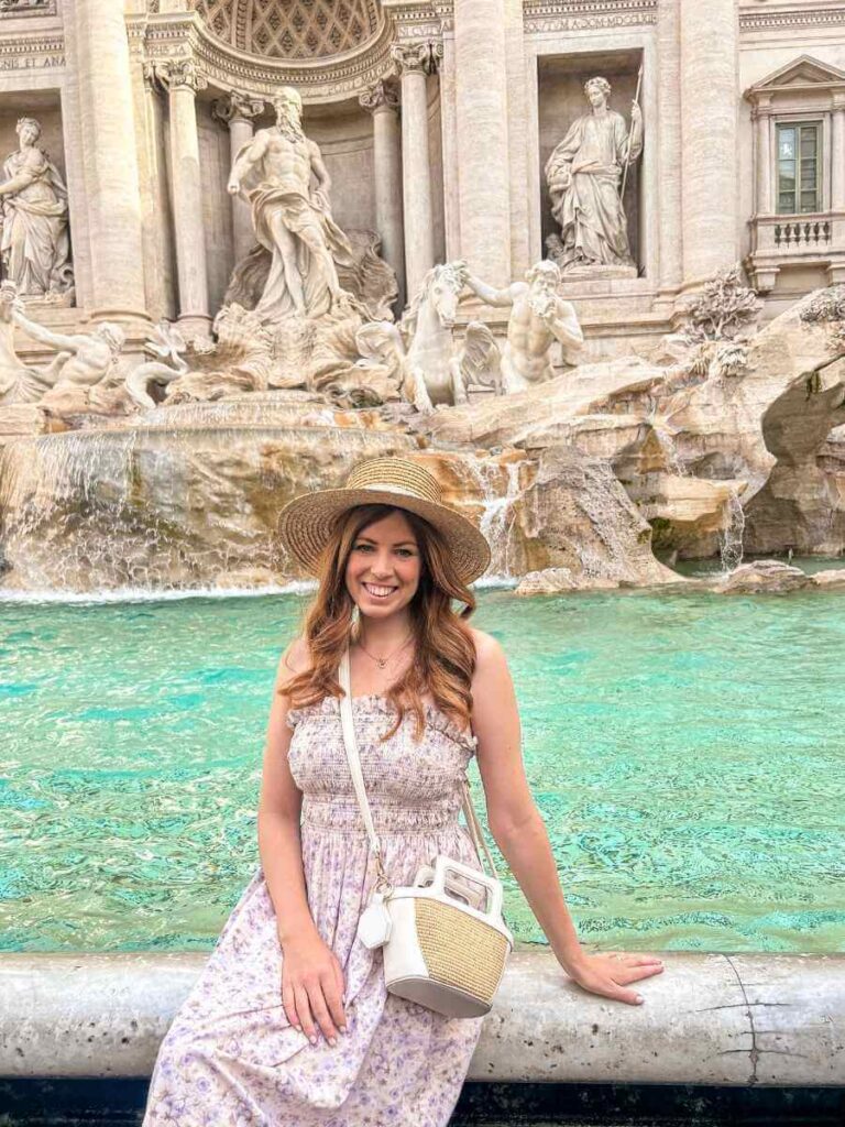 Me by the Trevi Fountain in Rome, one of the most iconic and Instagrammable landmarks in the city.