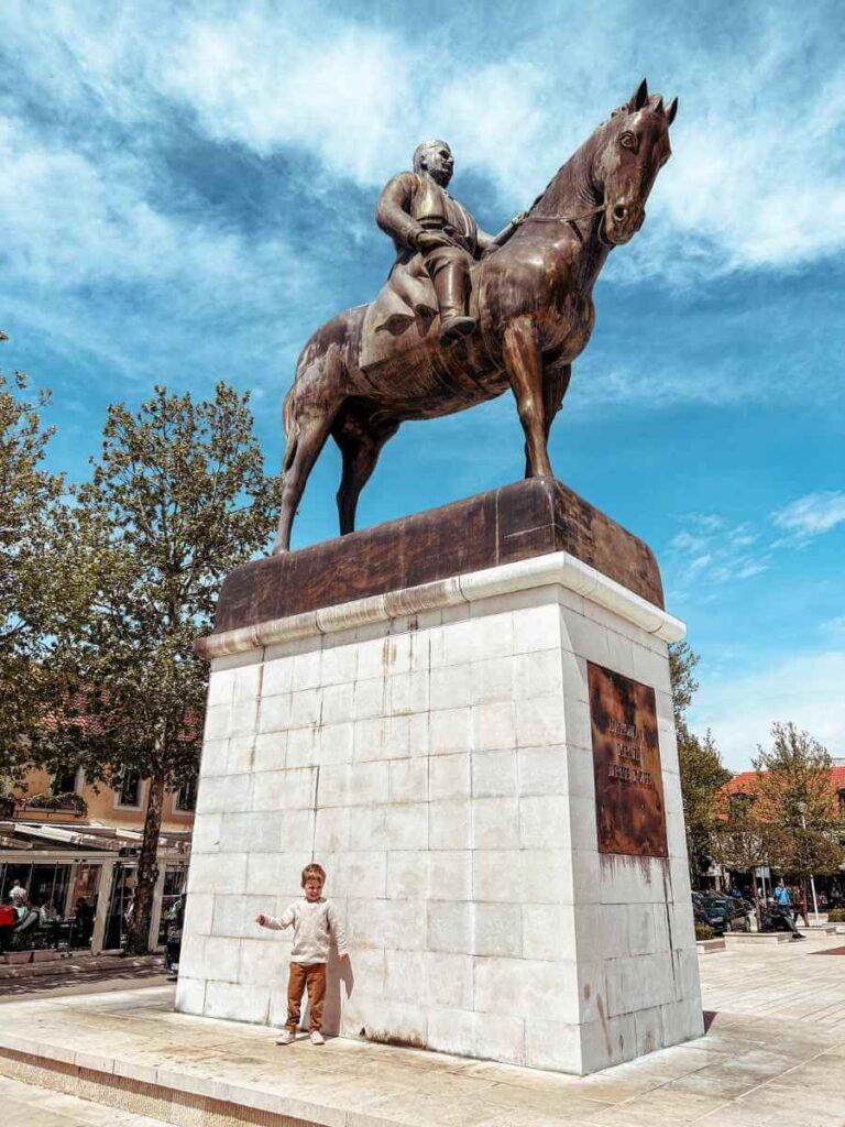 Horse Statue in Trg Slobode square in Niksic Montenegro