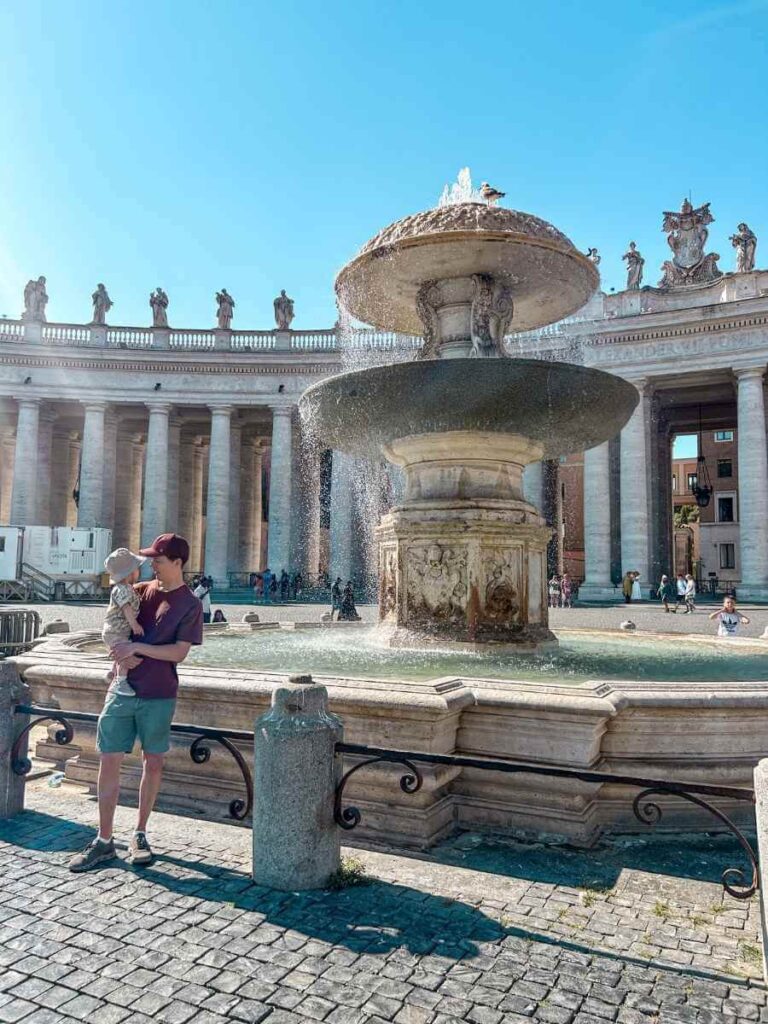 Fountains outside St. Peter’s Basilica in Vatican City