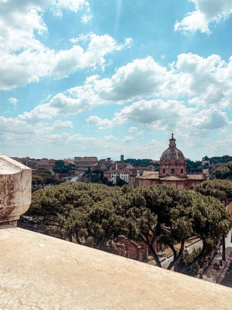 Panoramic city view from the top of the Monument to Victor Emmanuel II