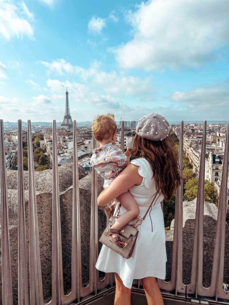 Panoramic view of Paris from the top of the Arc de Triomphe