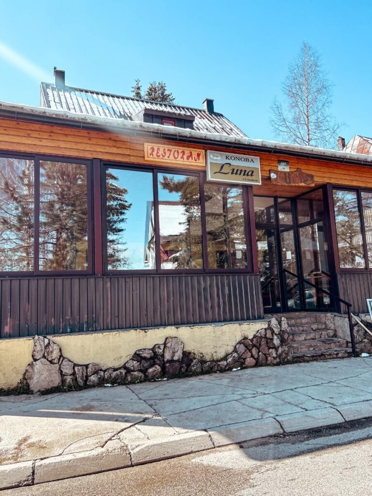Exterior of Konoba Luna traditional restaurant in Zabljak