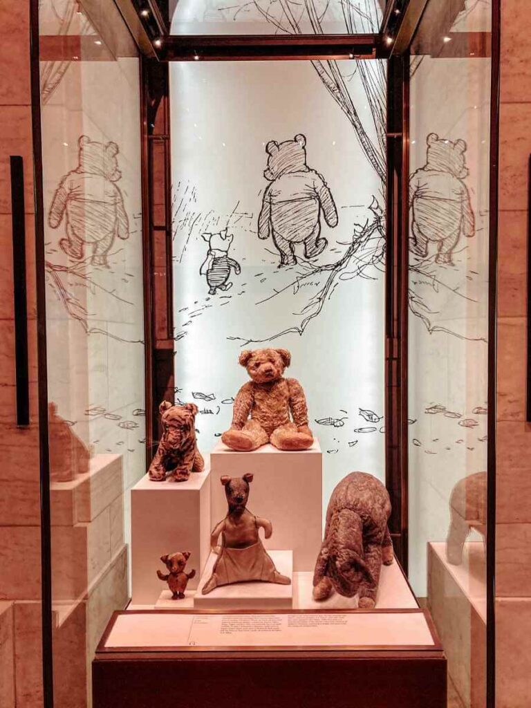 Winnie the Pooh and friends display at the New York Public Library children's exhibit