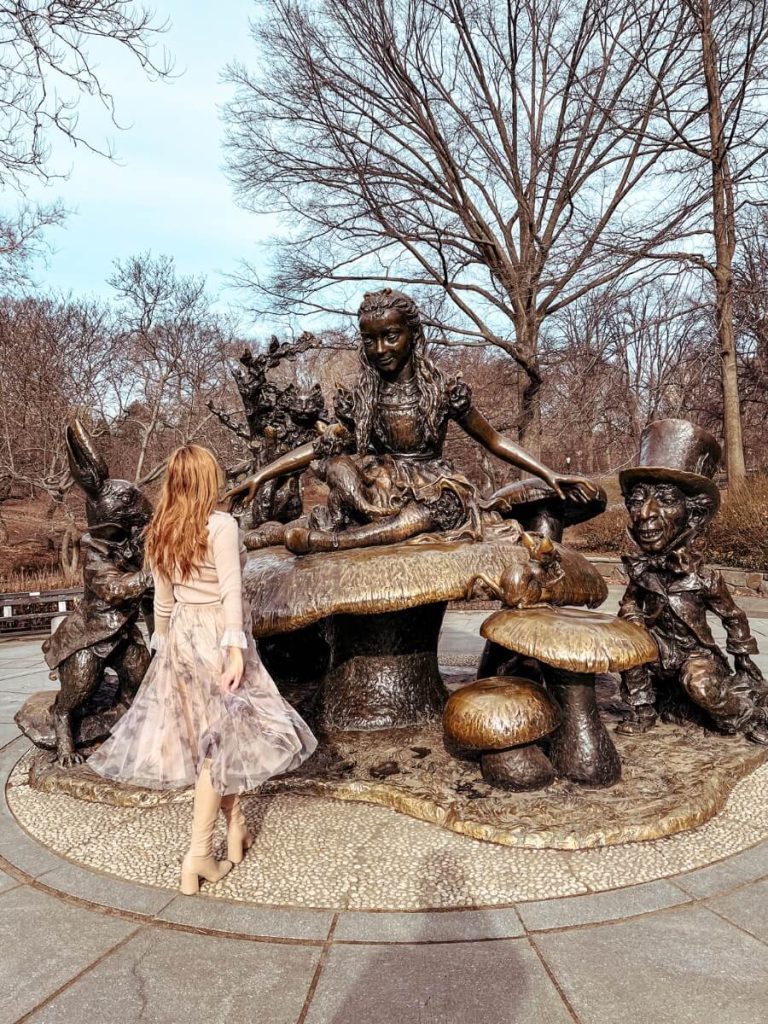 the Alice in Wonderland statue in Central Park, a Disney themed Instagram spot