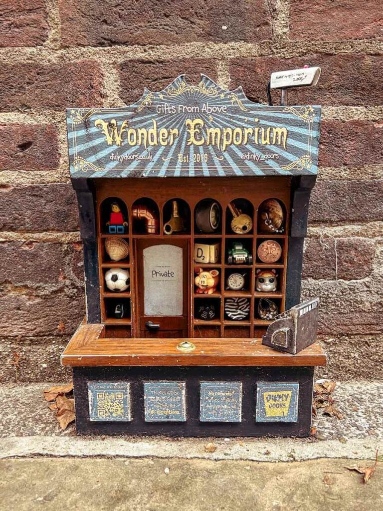 Close-up of one of Cambridge’s whimsical Dinky Doors – a creative and interactive trail for children.