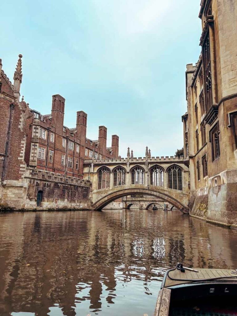 The Bridge of Sighs at St John’s College in Cambridge.