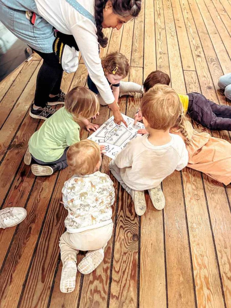 Toddlers participating in the Shipmates class at the Cutty Sark, a dedicated session for young children.