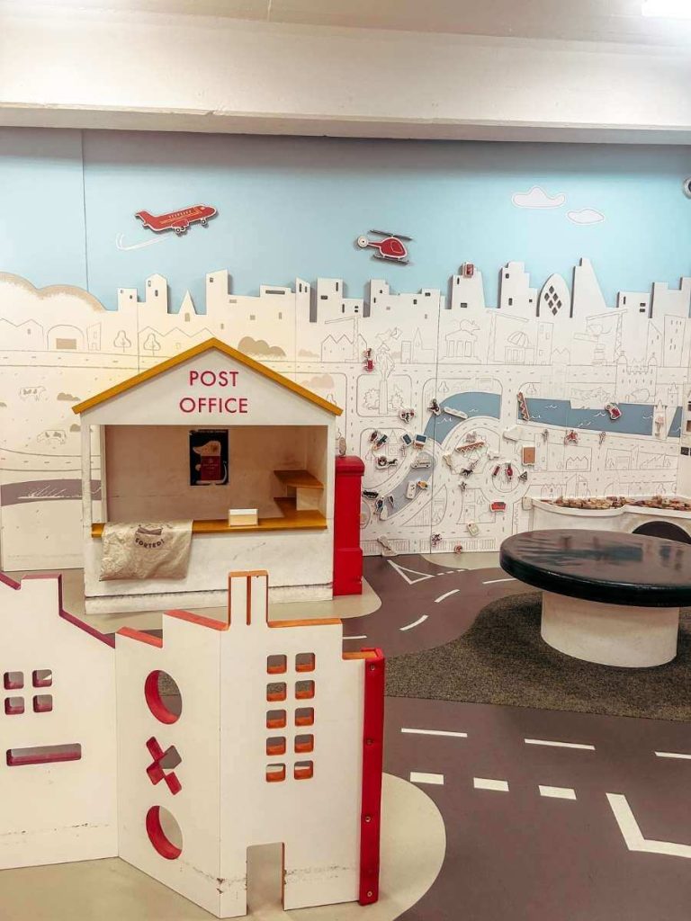 View of the Sorted! play area at The Postal Museum, a popular space for kids to explore and play.