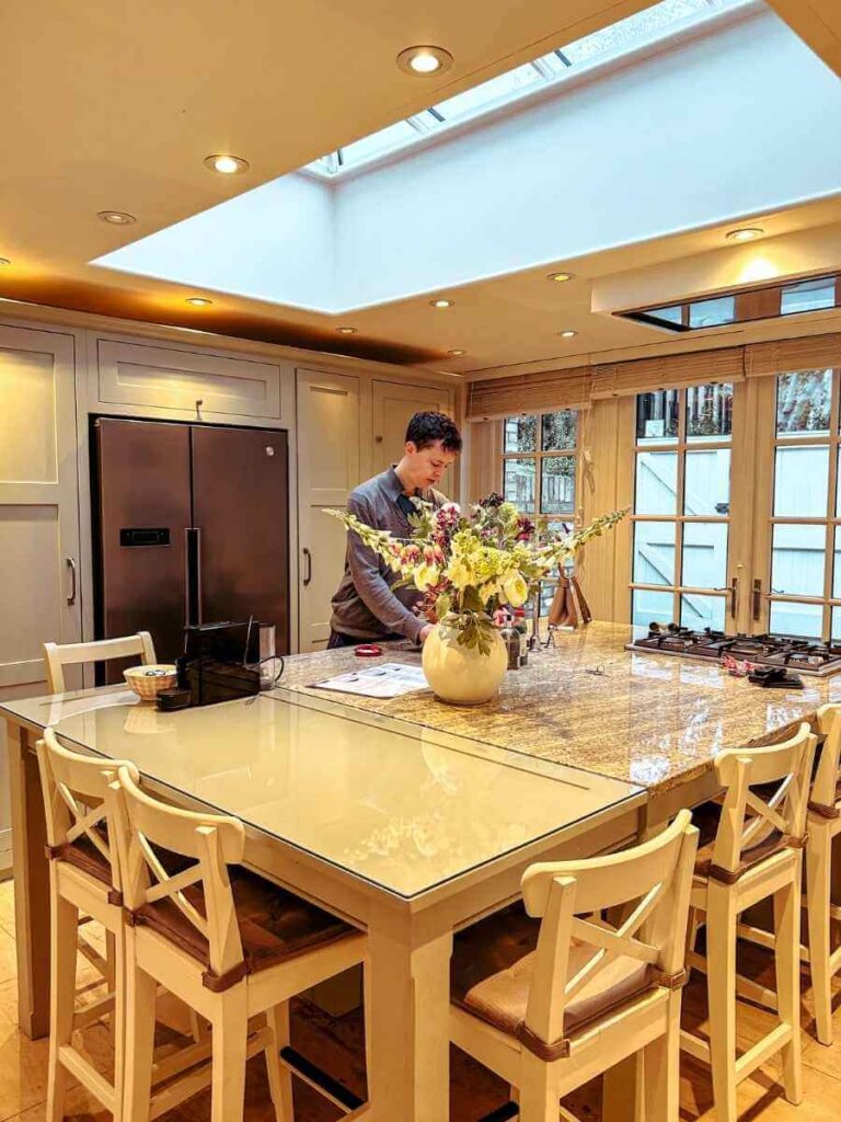 Family-friendly kitchen at Cambridge holiday rental – great for a self-catered stay with kids.
