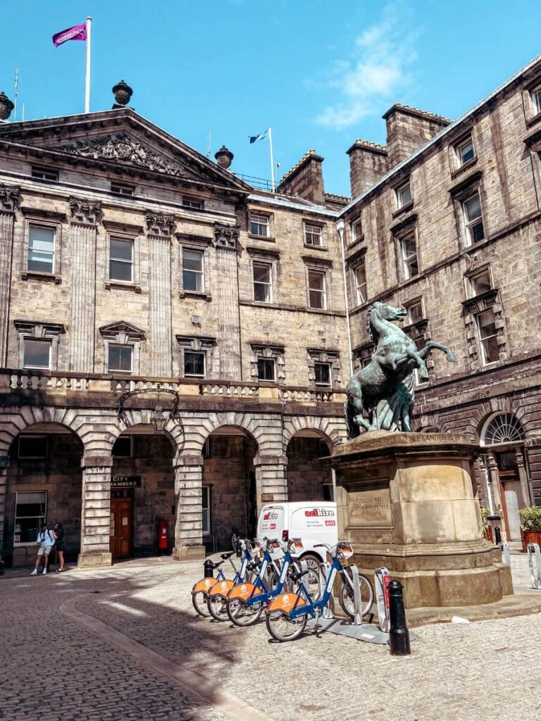Edinburgh City Chambers where you can see Rowling's Hollywood Style handprints