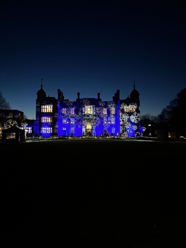 Charlton house at Sparkle in the Park, hoasting some of the best London Christmas dercorations. 