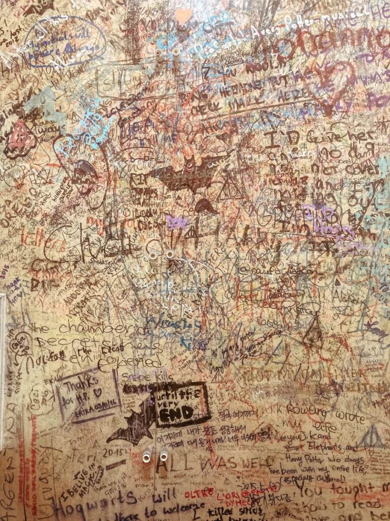 The toilet wall in The Elephant Cafe has become a shrine to Harry Potter in Edinburgh.