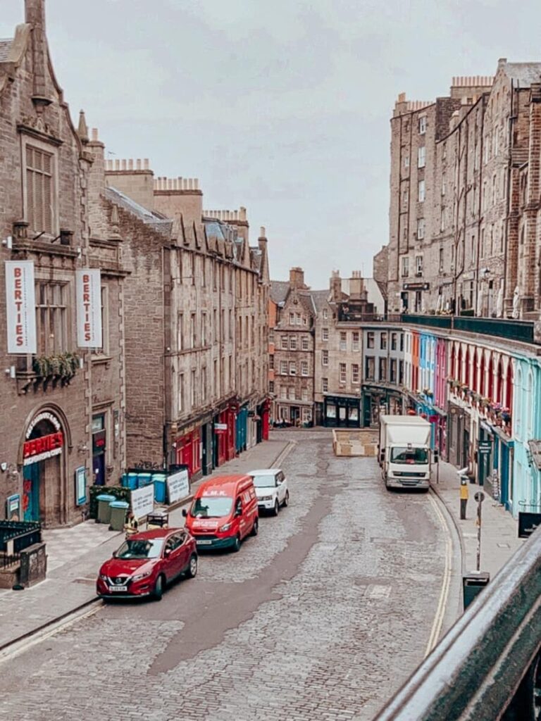 View from Victoria Street in Edinburgh which is said to have been inspiration for Diagon Alley.