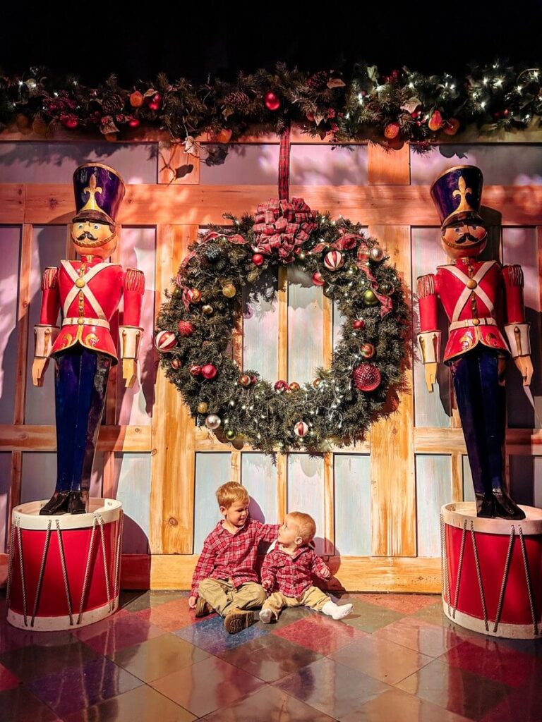 A fun photo spot in the queue to visit Santa