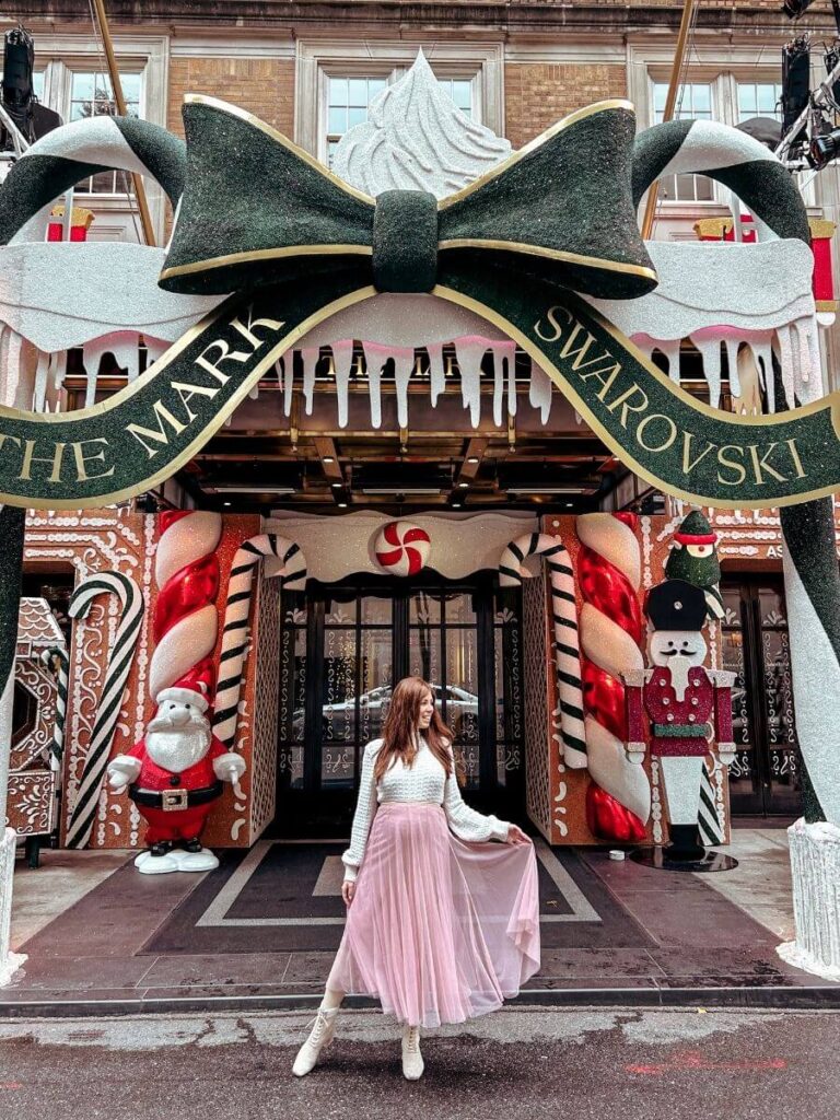 Stunning Swarovski Christmas decorations outside The Mark hotel in NYC.