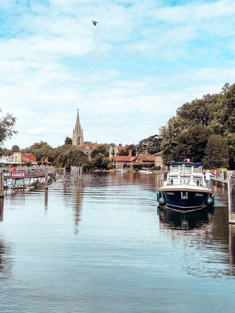 The view from Marlow lock, a top thing to do in Marlow, Buckinghamshire