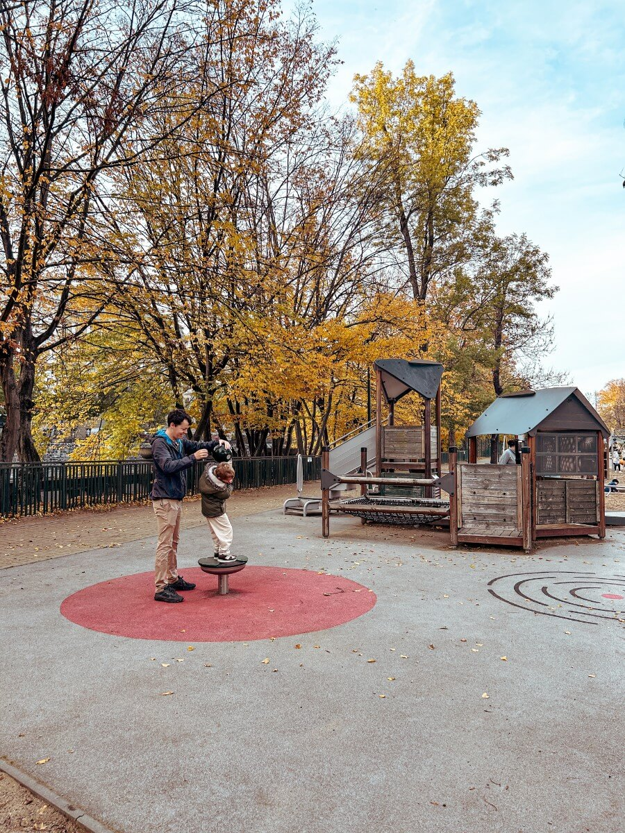 Enjoying Children's Island Playground in Prague. 