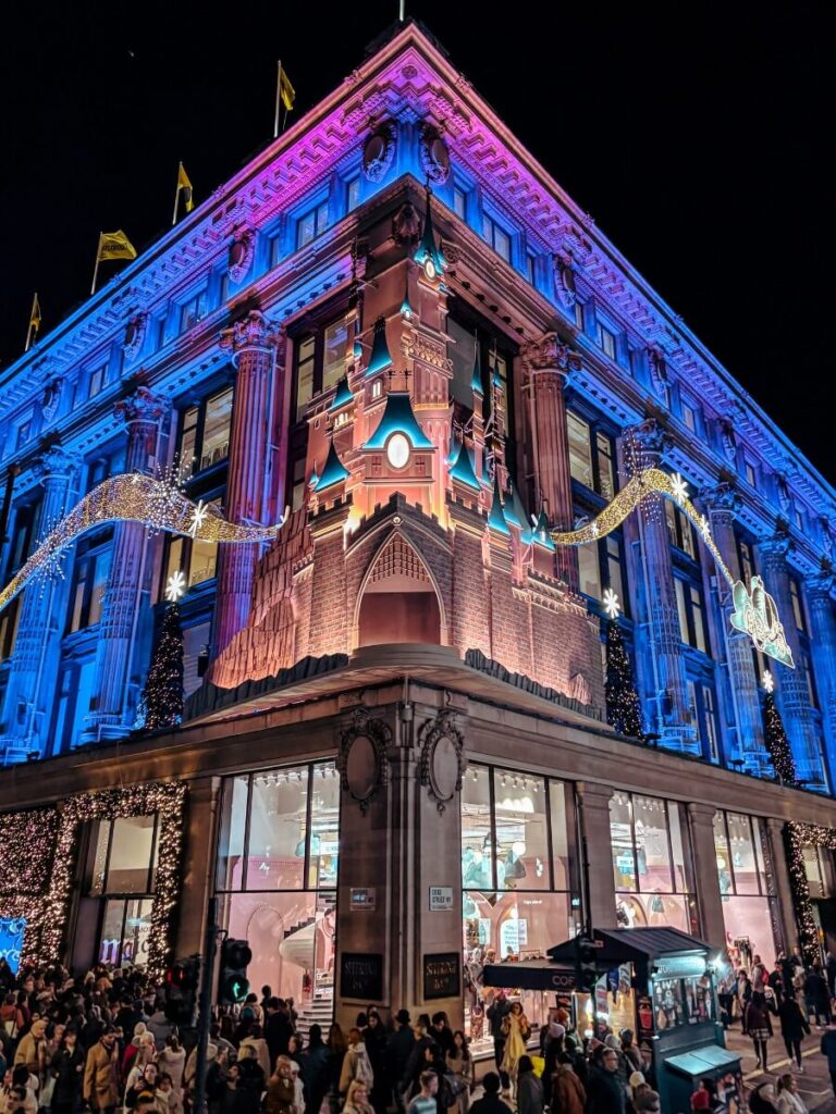 The beautiful Disney display outside Selfridges on Oxford Street.