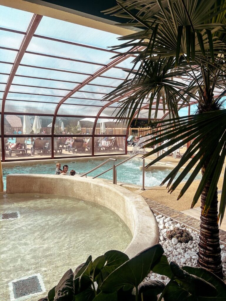 The indoor pool at Domain de Drancourt, making this luxury five star campsite stand out.