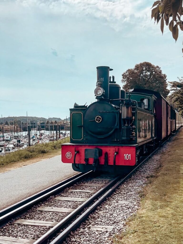 The Bay of Somme railway train that runs through Saint-Valery-sur-Somme.